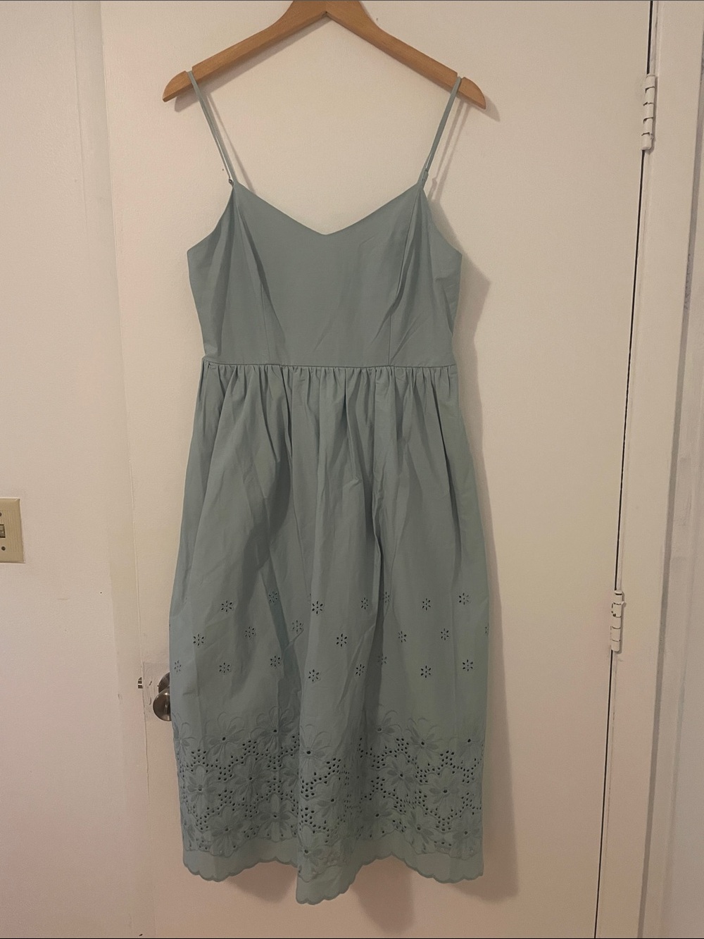 Calypso St. Barth duck egg blue eyelet tea dress